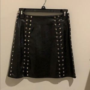 Black Leather skirt with silver embellishments